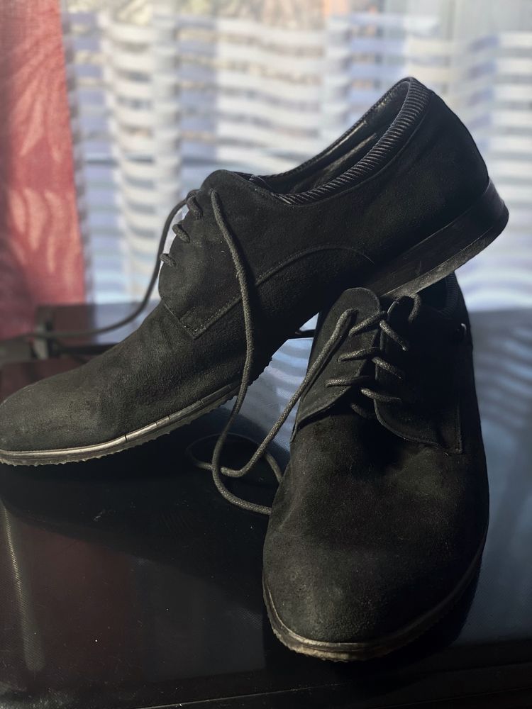 Туфли мужские замшевые черные