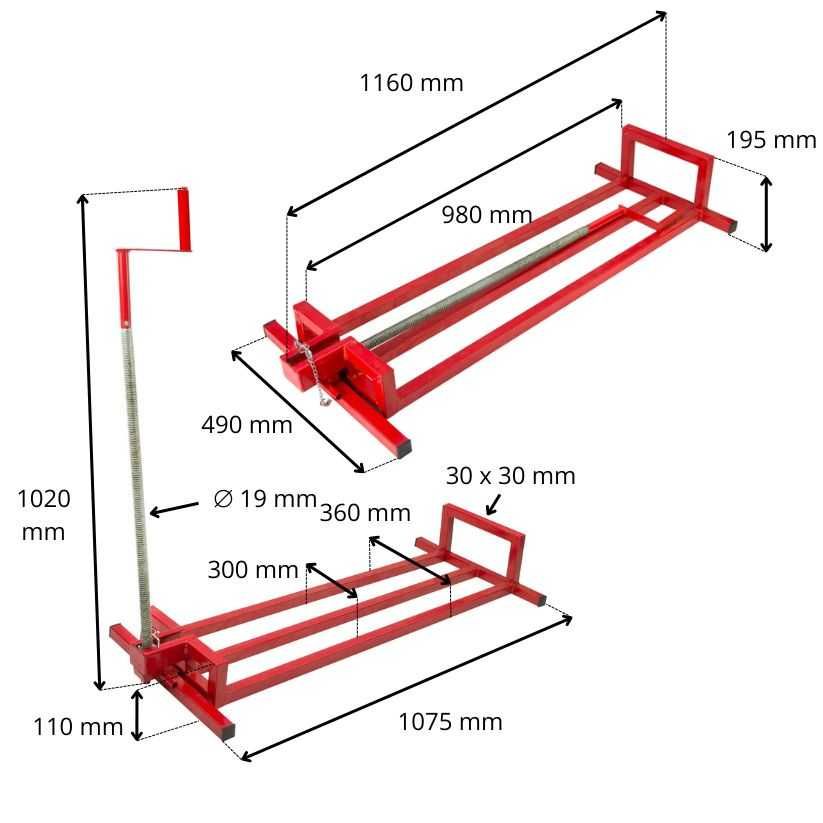 NOWY Mocny Podnośnik do kosiarki, quada, traktorka 450 kg + ADAPTER