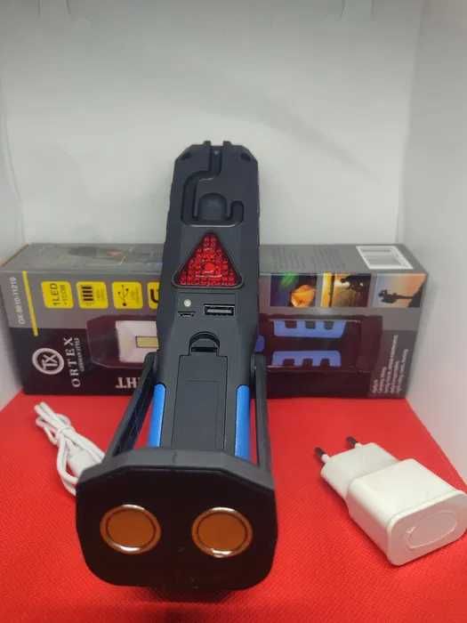 Lampa warsztatowa COB latarka LED magnes aku ładowarka hak namiot