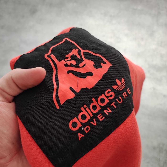 MĘSKA Bluza z Kapturem Hoodie Suwak Pomarańczowa Polar ADV Adidas Logo