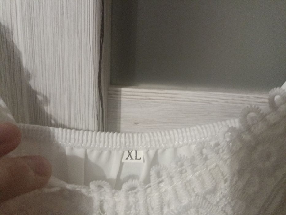 Biała sukienka koronkowa boho roz. XL