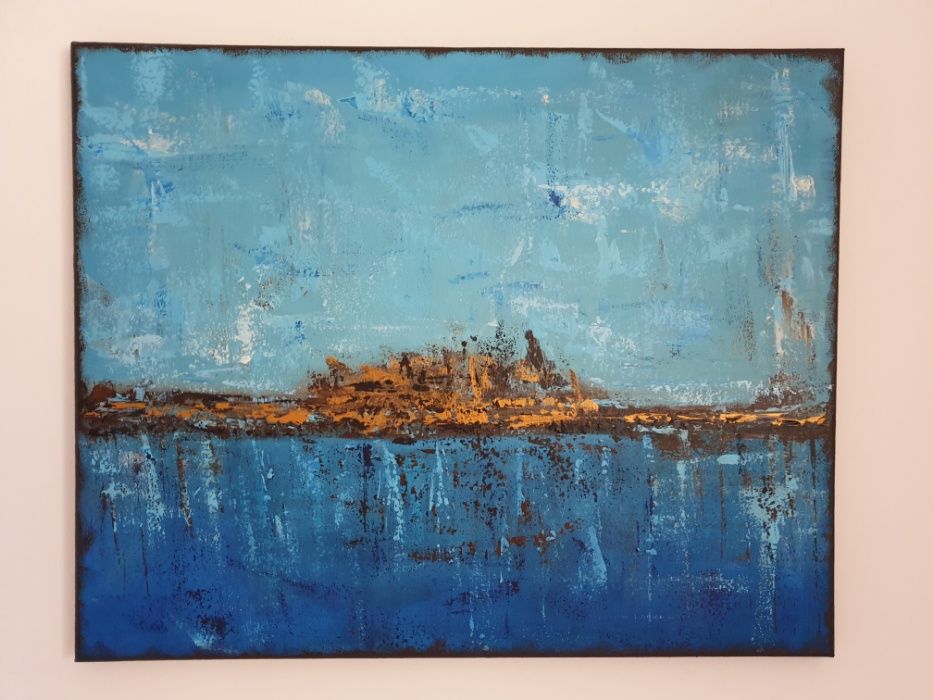 Quadro abstrato "Ilha" 50 x 40 cm
