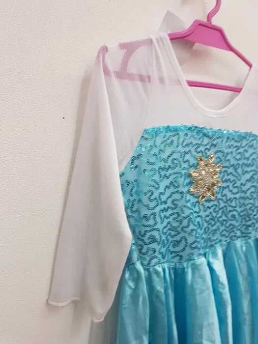 Sukienka przebranie Elsa Kraina Lodu rozmiar 122 128 cm. GP002