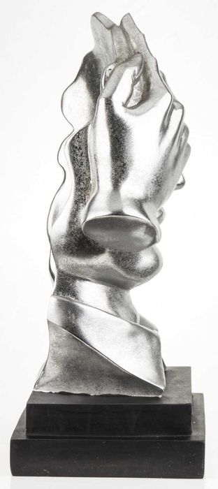 Figurka srebrna twarz zasłonięta ręką maska ozdoba na prezent 139216