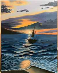 Картина "Захід сонця на березі моря"