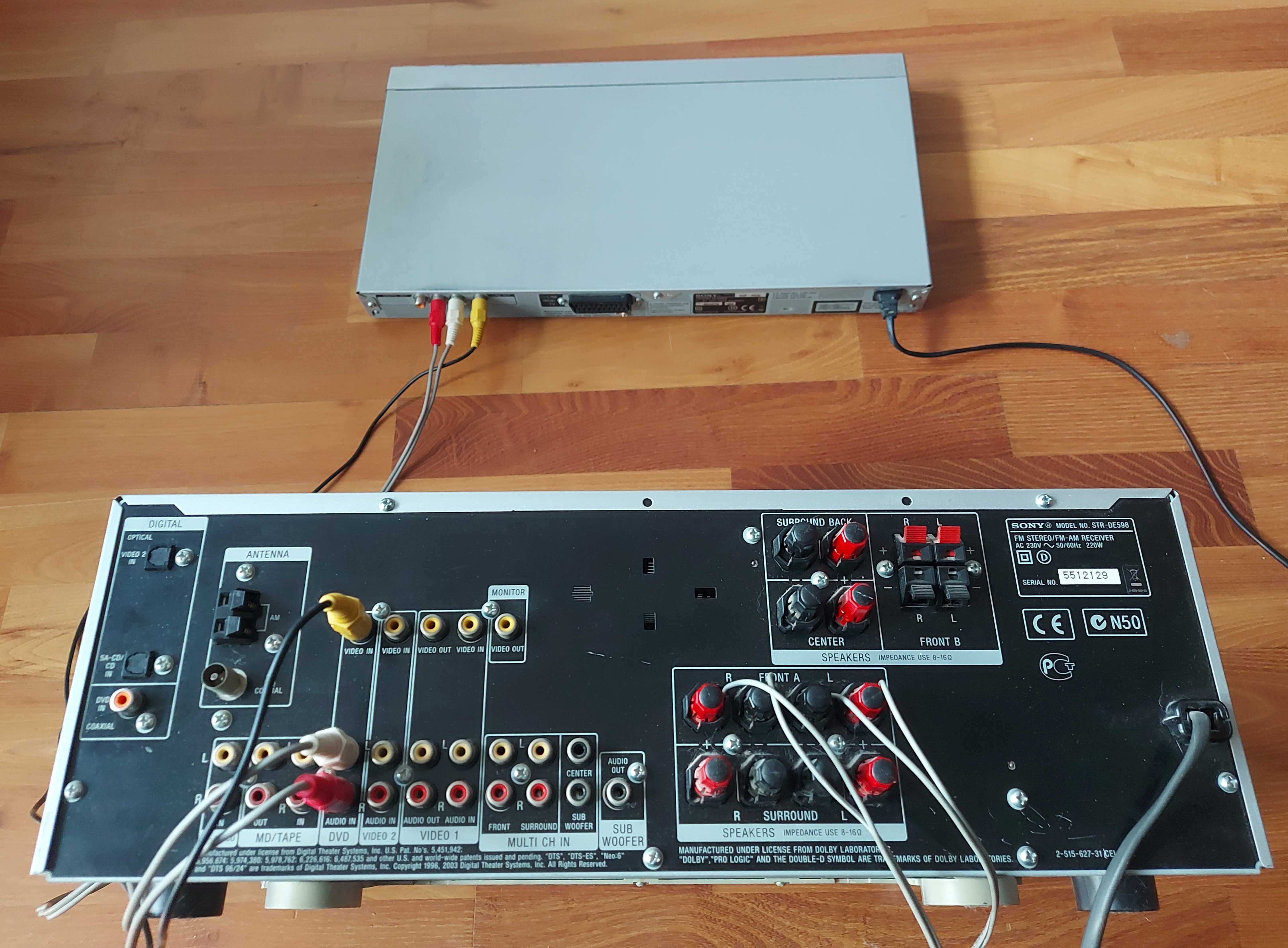 Zestaw SONY amplituner + odtwarzacz płyt CD/DVD + kolumny