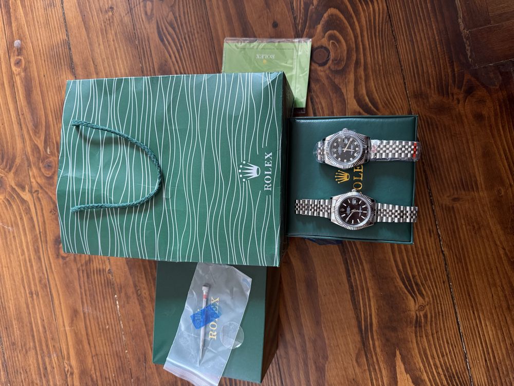 Часы годинник Rolex datejust black Два вида casio omega