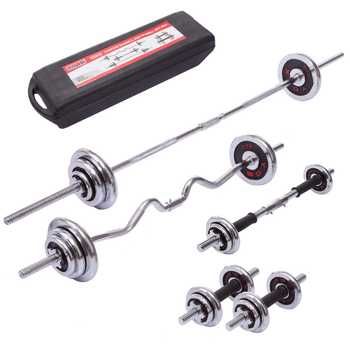 Набір гантель з двома грифами York 55кг в кейсі