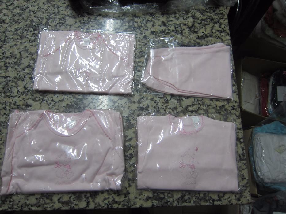 Conjunto Interior de Bebe Menina Rosa 5 Peças 9Meses NOVO