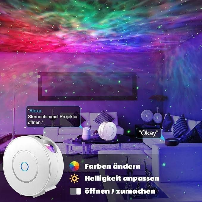 FOKKY PROJEKTOR Gwiazd Lampka LED WIFI Lampa Nocna 3D Rzutnik