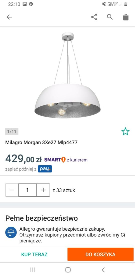 Lampa wisząca, trzypunktowa