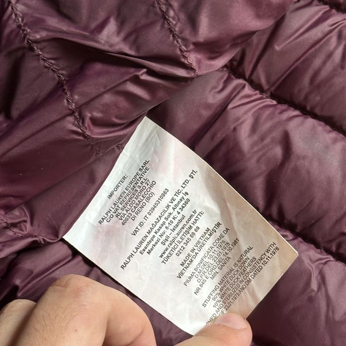Оригинальный микропуховик Ralph Lauren Burgundy бомбер бордовый M
