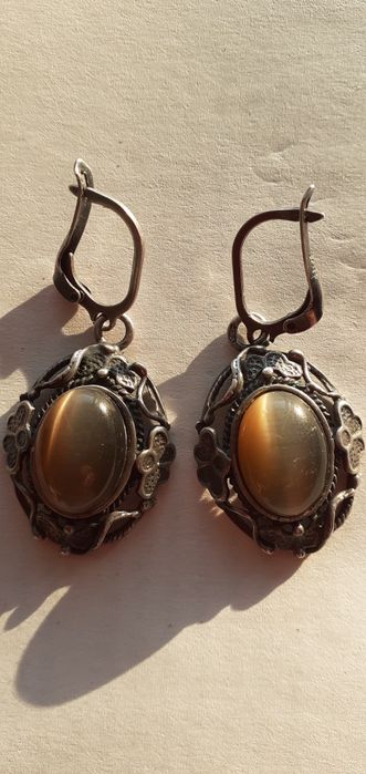 Серебряное кольцо  серьги сережки  925 проба