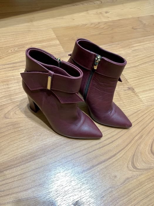 Ботильйони Giardini 37 р. шкіра бордові зручний каблук. Класика.