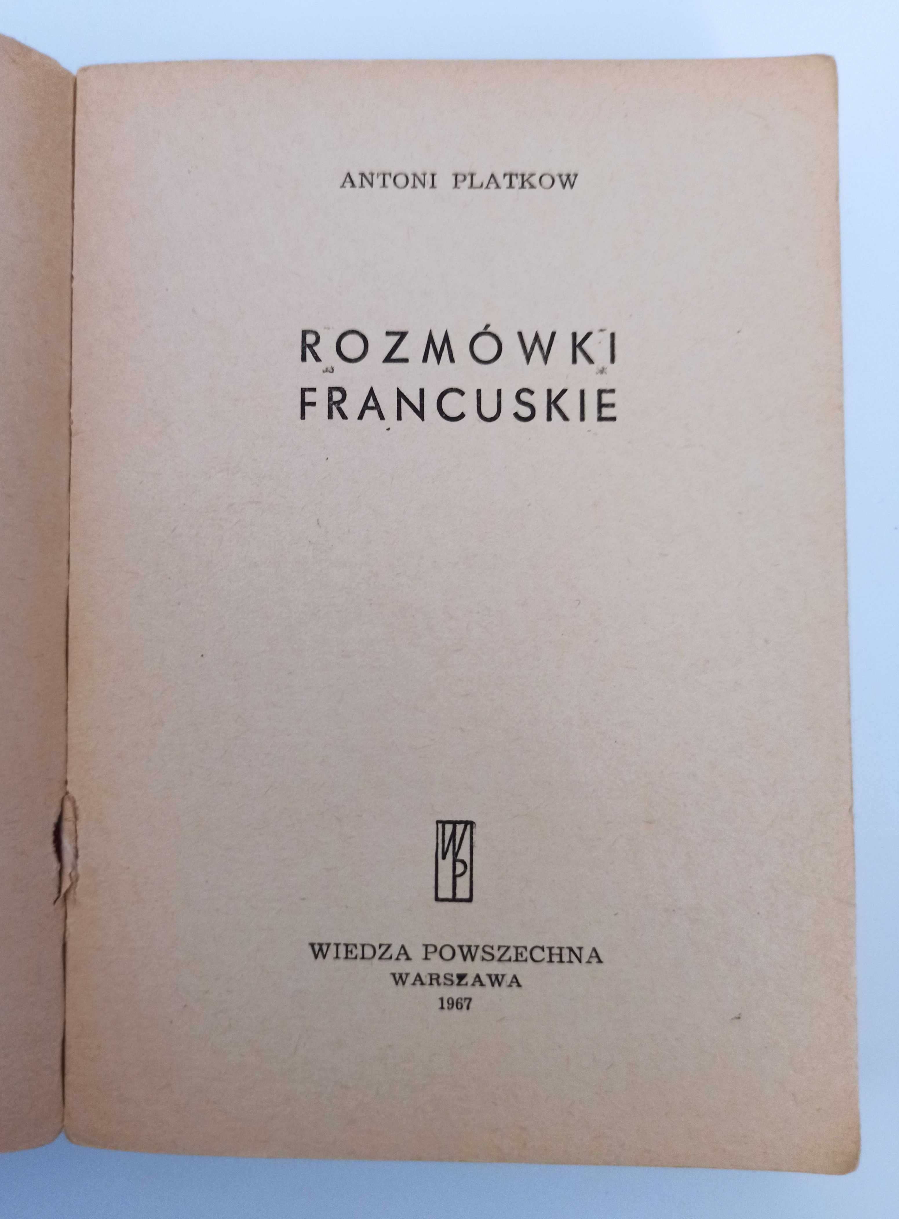 Rozmówki francuskie Antoni Płatków wyd. Wiedza Powszechna