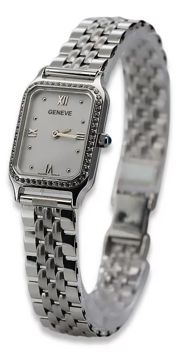 Damski zegarek z białego złota 14k Geneve lw055ywdw&lbw008w Poznań