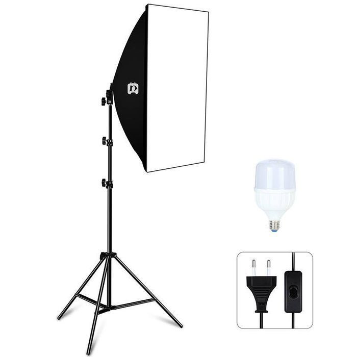 Zestaw Studyjny Puluz Softbox Led Statyw, Żarówka Led 1 Sztuka