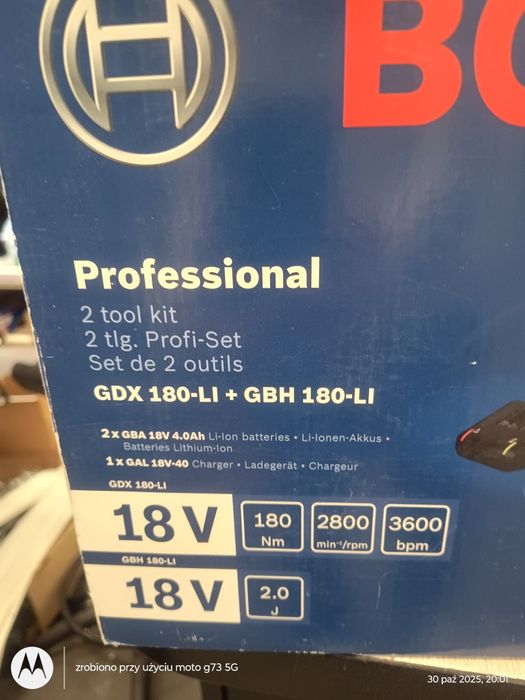 Bosch Profesjonal 18v GBH 180-li+GDX 180-li