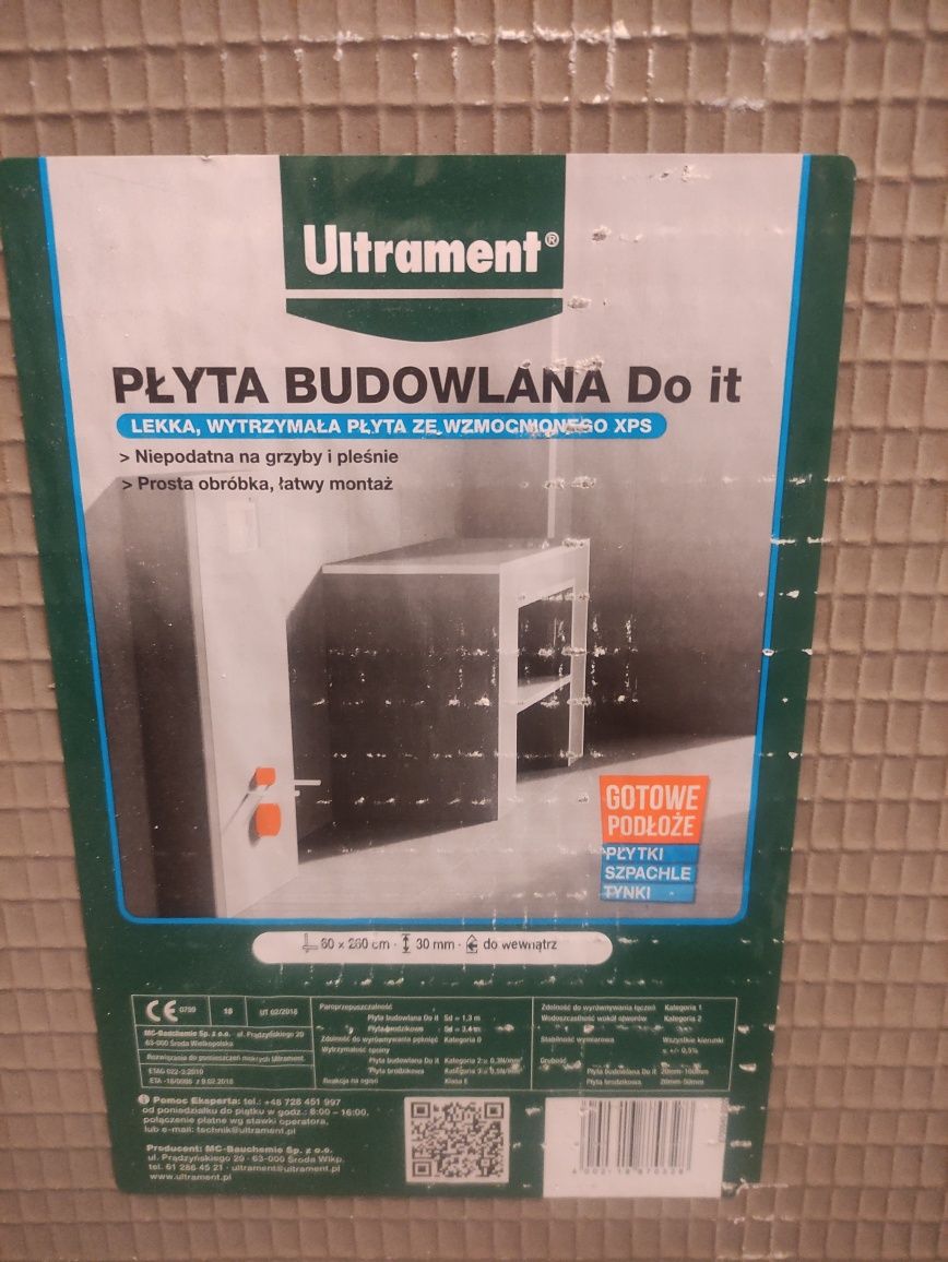 Płyta budowlana do zabudowy Geberit WC, ultrament , nowa , 114x60x3