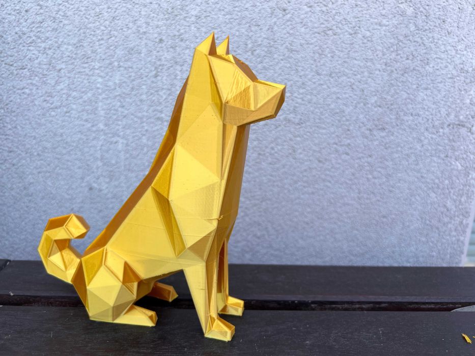 Akita Statuetka figurka psa Low Poli druk 3d PLA biały