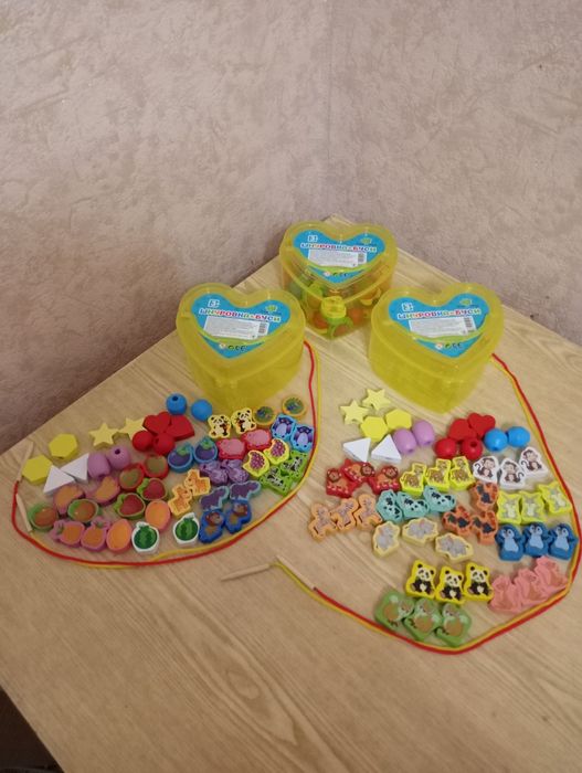 Шнурівка дерев'яна 9 видів, Серце, Транспорт, Фрукти, Тварини, Дино