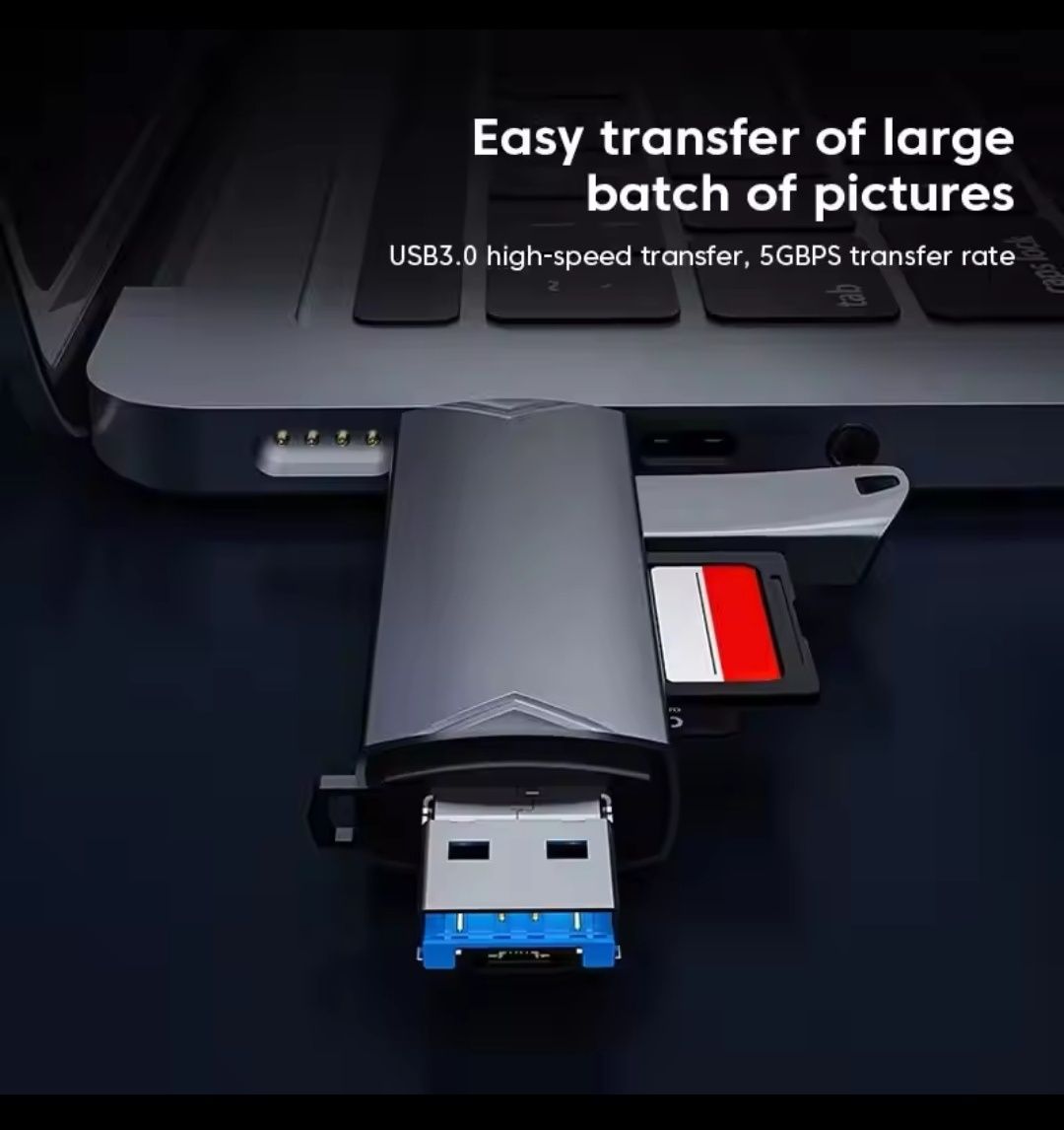 Adapter czytnik KART Pamięci 6w1 USB 3.0