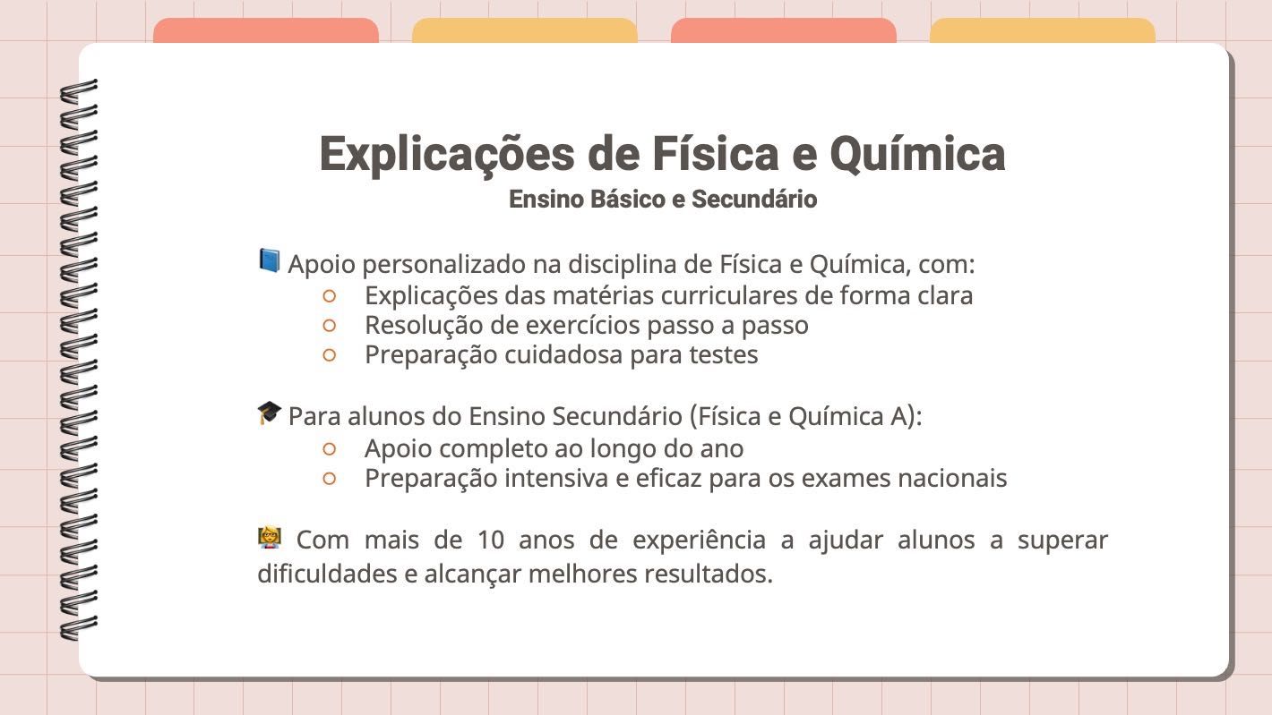 Explicações de Física-Química – Ensino Básico e Secundário