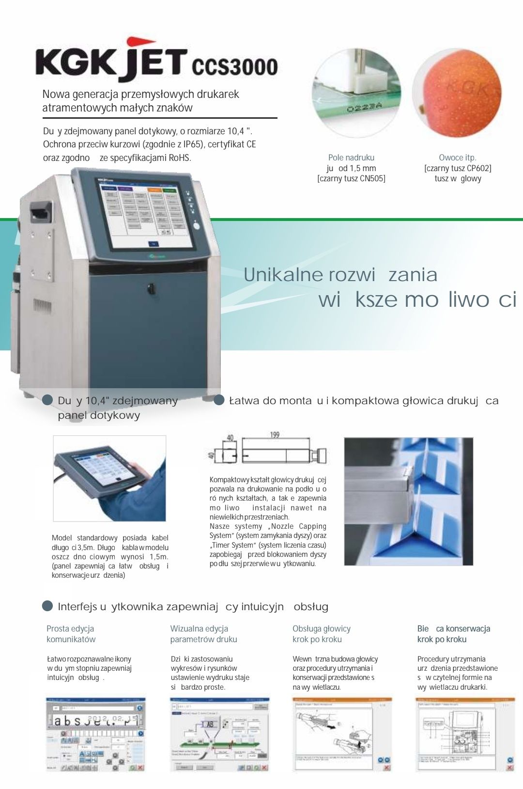 Przemysłowa drukarka KGK Jet CCS‑3000D