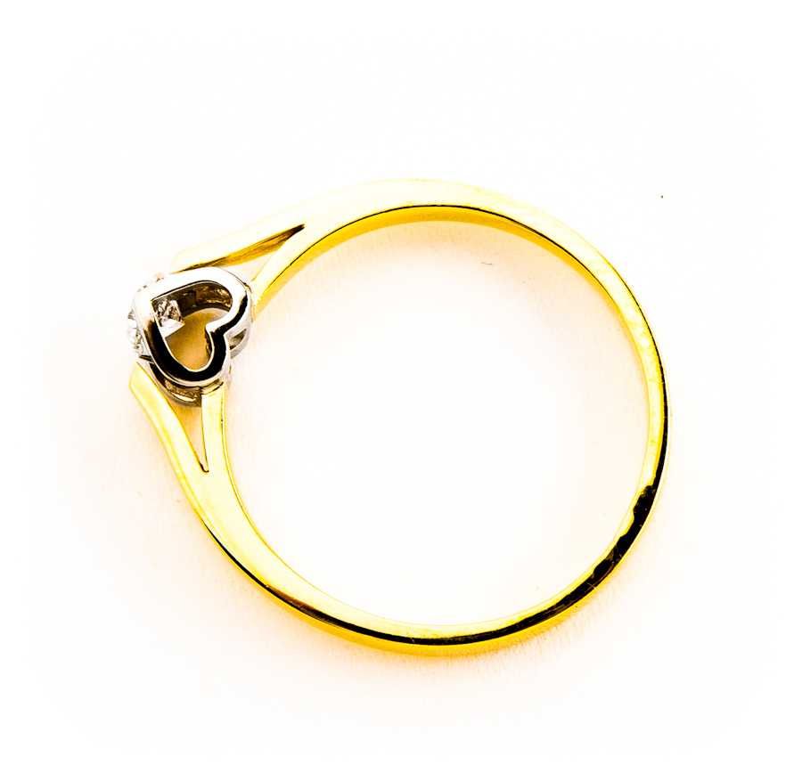 Złoty Pierścionek - DIAMENT 0,15ct - 14K - 2,44g - BRIJU - AMAZING