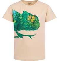 T-shirt Koszulka dziecięca chłopięca Bawełna 152 beżowy Kameleon Endo