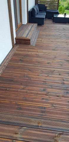 Deska tarasowa 28x145 Linax BRUN gotowana w oleju 25lat  PROMOCJA!