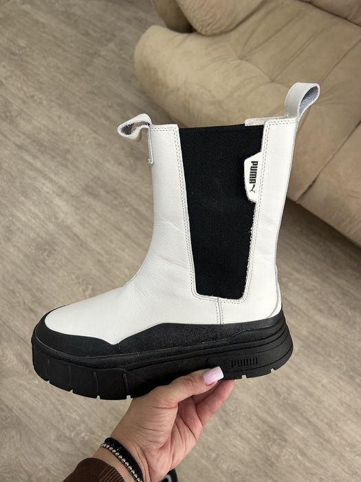 Жіночі ботінки челсі пума кожені