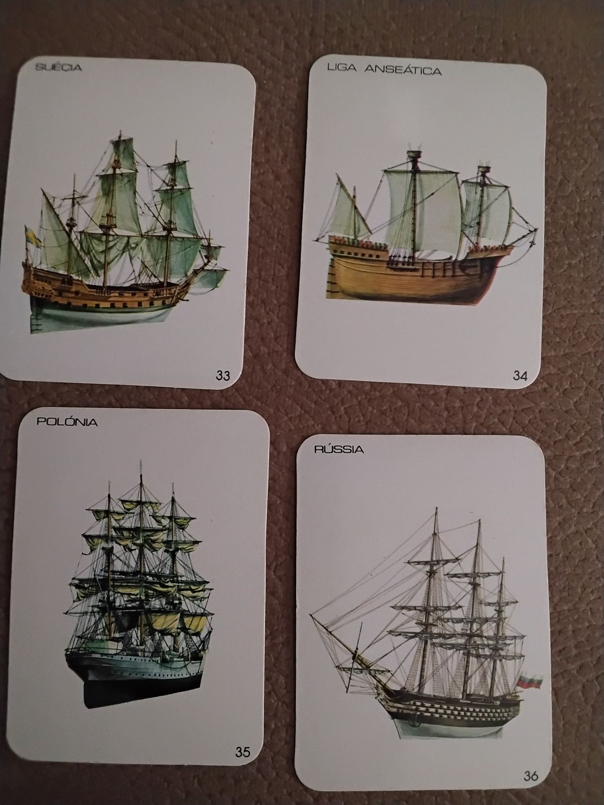Coleção de 36 calendários de bolso antigos – Barcos de vários países