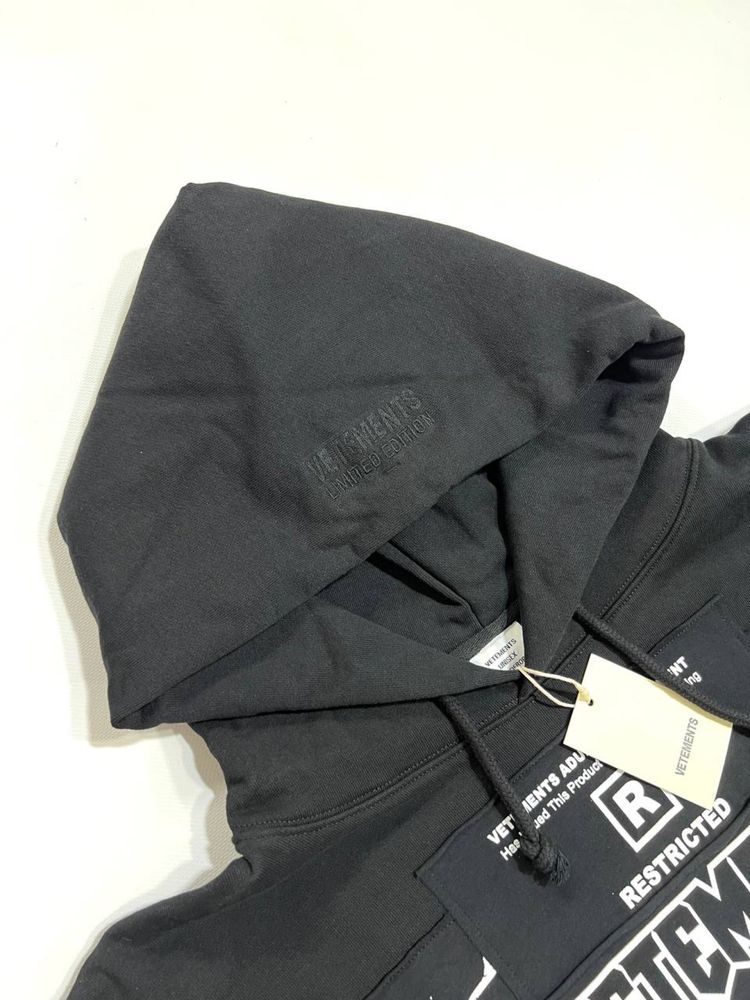 худи Vetements Restricted Hardcore hoodie black