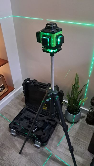 Nível Á Laser 4d Verde 16 Linhas Com 360 Graus + Tripé