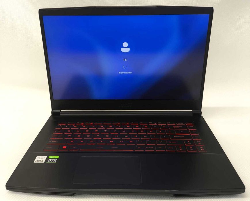 Laptop GAMINGOWY MSI 15,6" 144Hz Core i5 16GB 512GB SSD RTX 3050 4GB