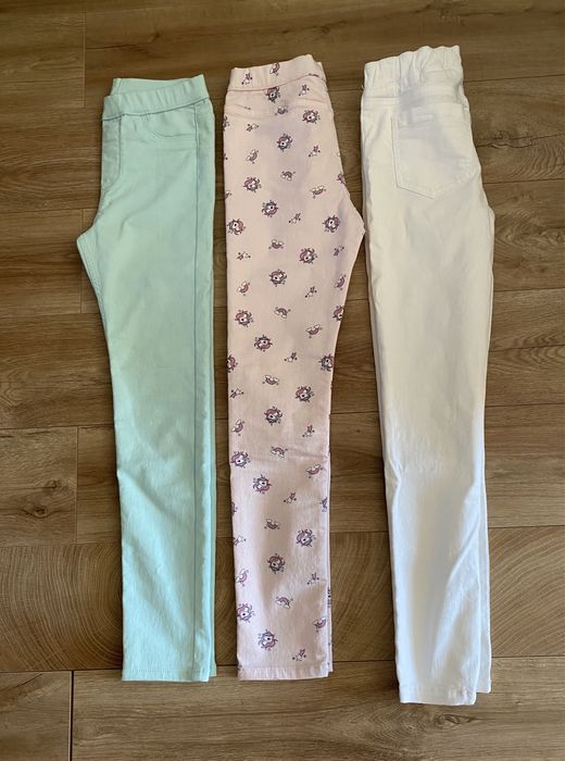 Zestaw spodnie koszulki  sweterek 134 140 jednorożec