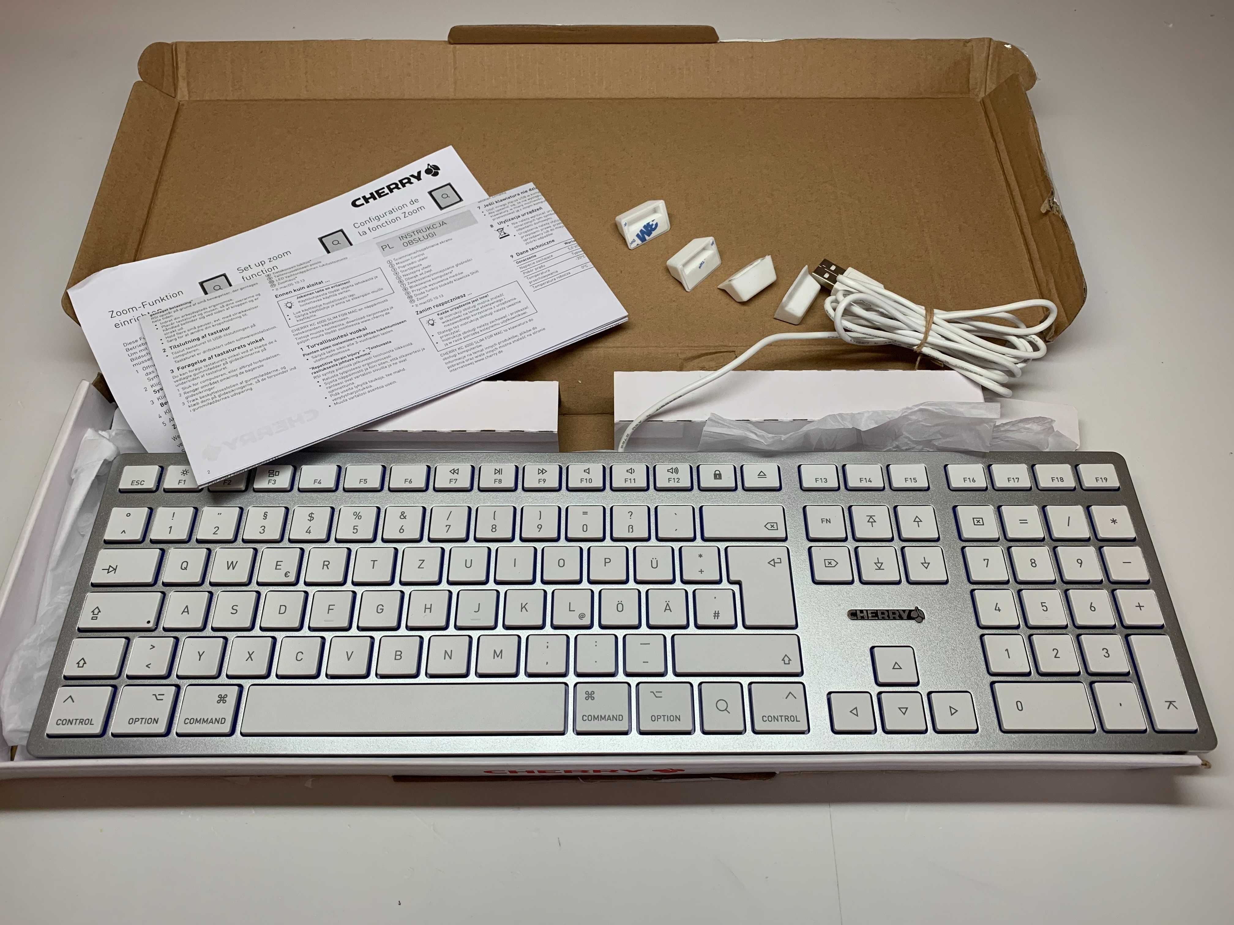 Klawiatura Przewodowa Cherry USB KC 6000 Slim MAC membranowa DE QWERTZ