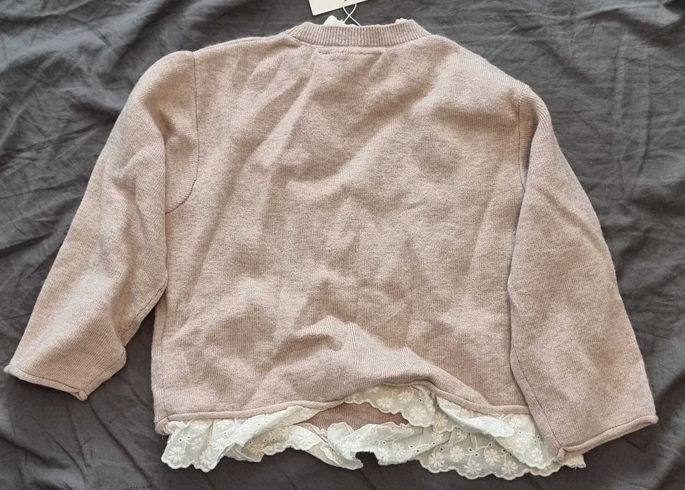 Sweterek zara, brazowy, rozm 86, nowy z metką