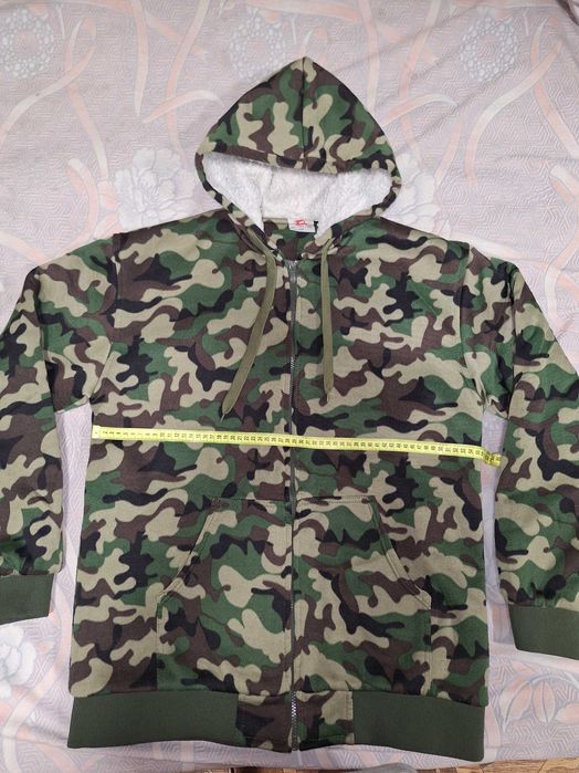 Худи куртка меховушка хаки мужское теплая кофта демисезонная