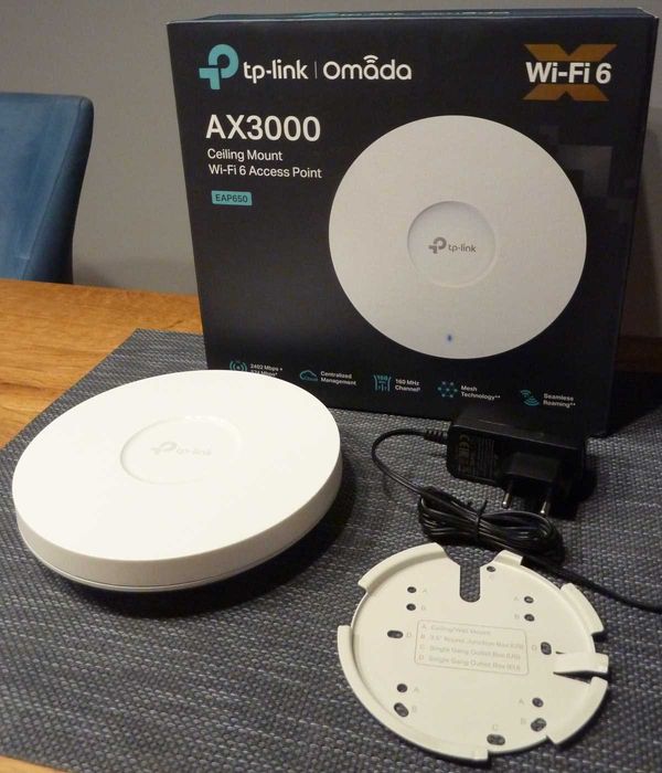TP-Link EAP650, Punkt dostępowy WiFi 6 AX3000, PoE+, Omada SDN, Mesh