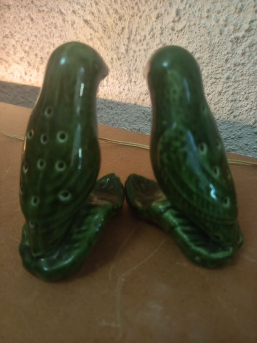 Faiança par de passarinhos antigos