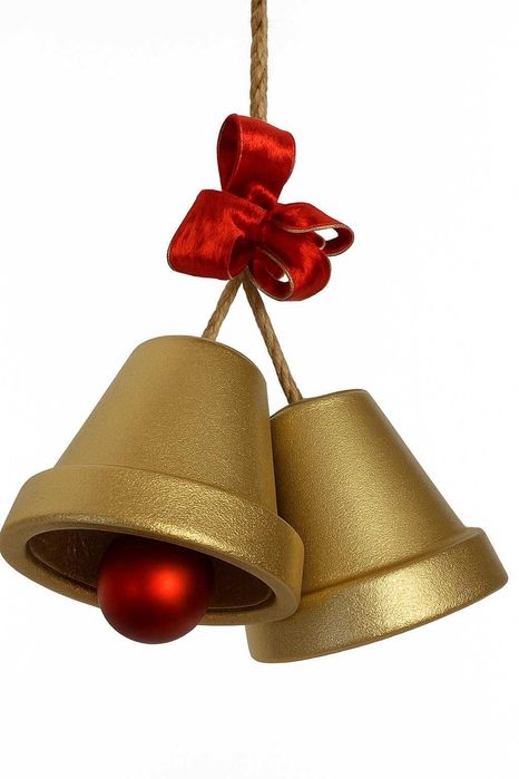 Ozdoba na Drzwi XXL Złote Dzwony Wianek Świąteczny Rękodzieło