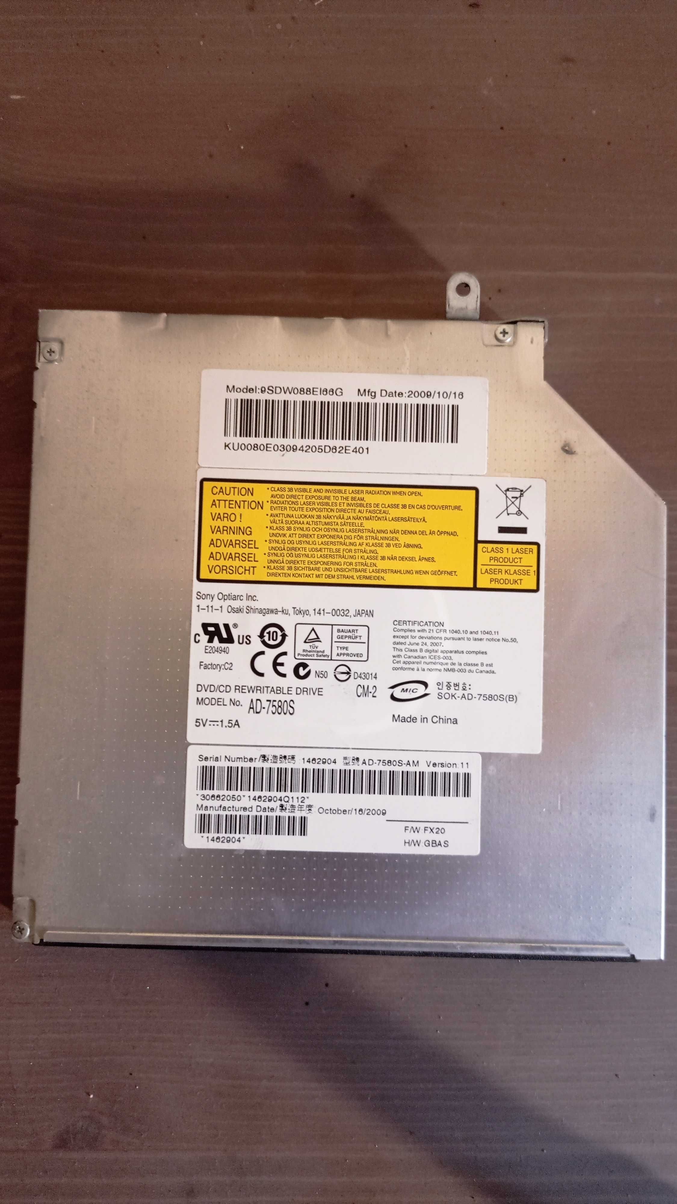 Leitor dvd cd para notebook
