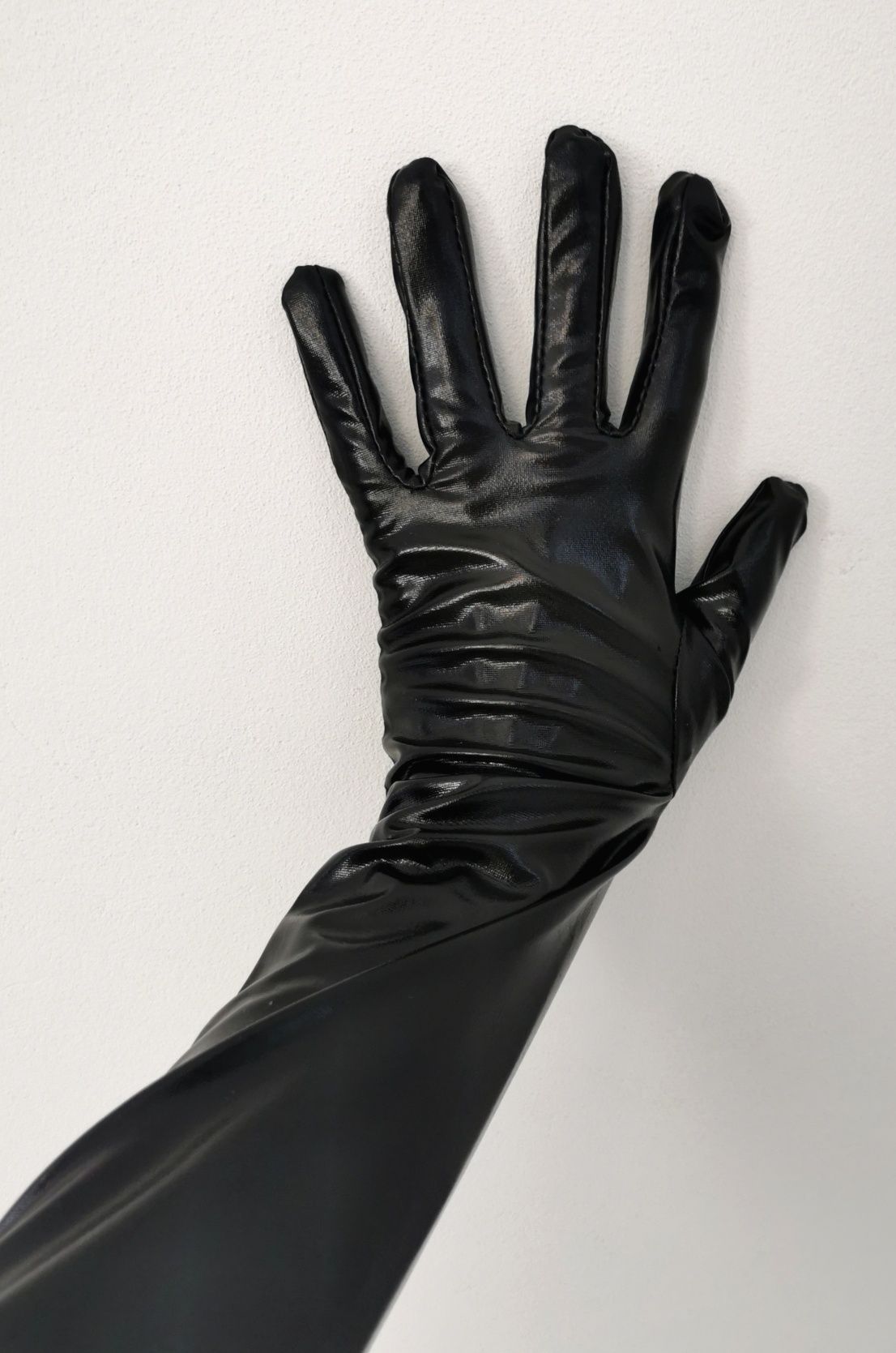 Skórzane długie rękawiczki (dł. 49 cm) #czarne #alalateks