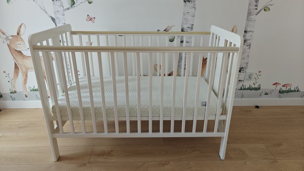 Łóżeczko niemowlęce 120x60 Woodies + materac lateksowy Hevea