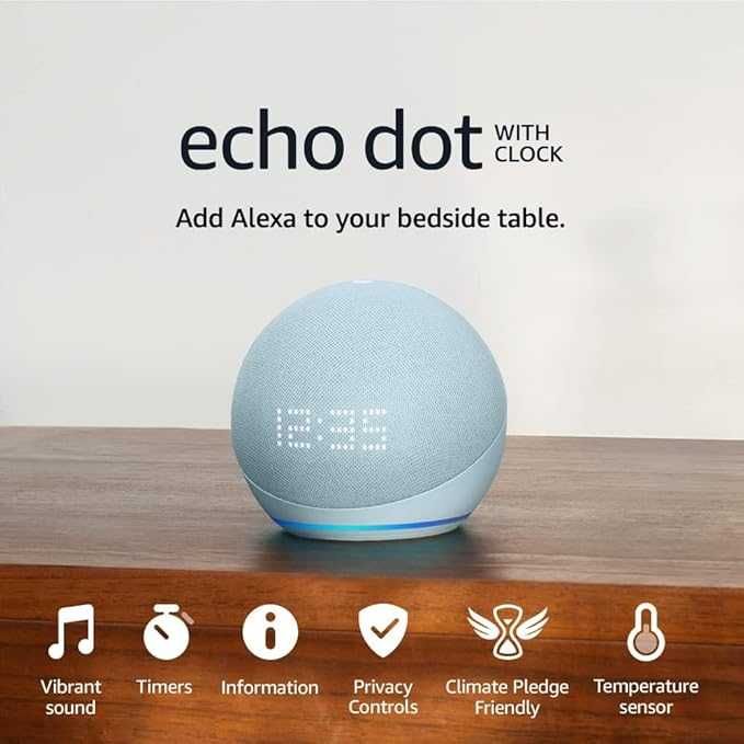 NOWY Inteligentny głośnik Amazon Echo Dot 5 z wyświetlaczem LED ALEXA