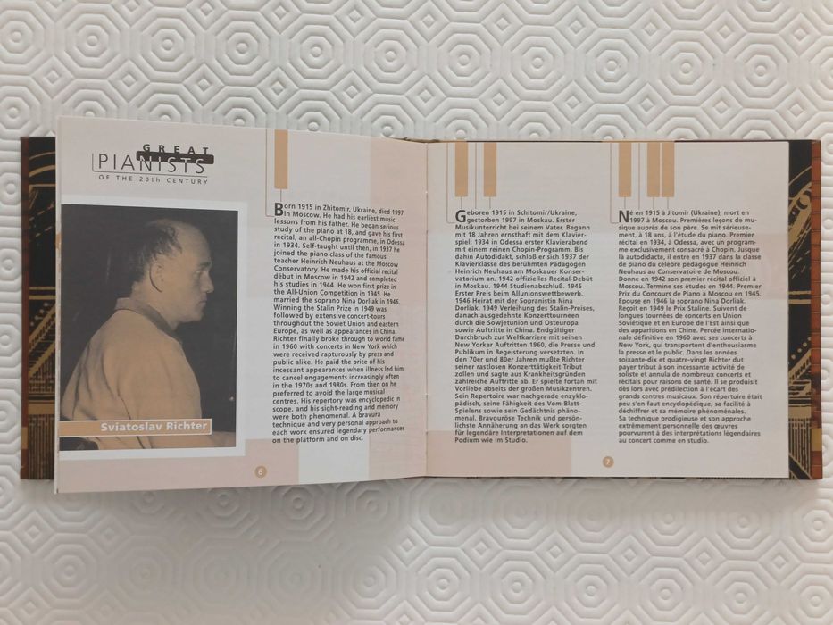 CD duplo – Great Pianists of the 20th century - Sviatoslav Richer