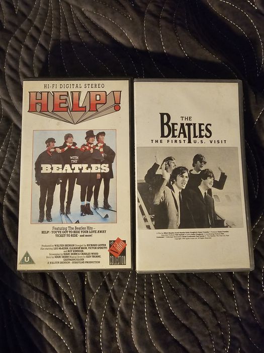 Kasety VHS The Beatles – Help! + The First U.S. Visit – kolekcjonerski