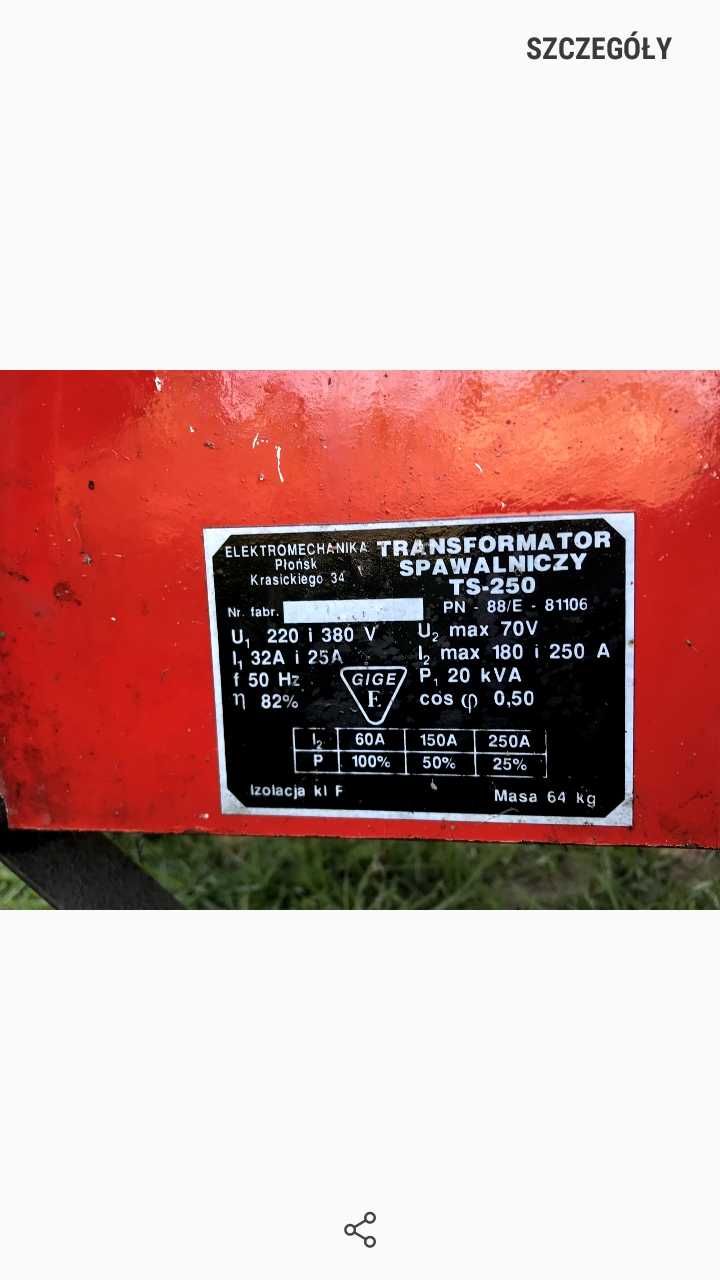 Spawarka transformatowa TS-250